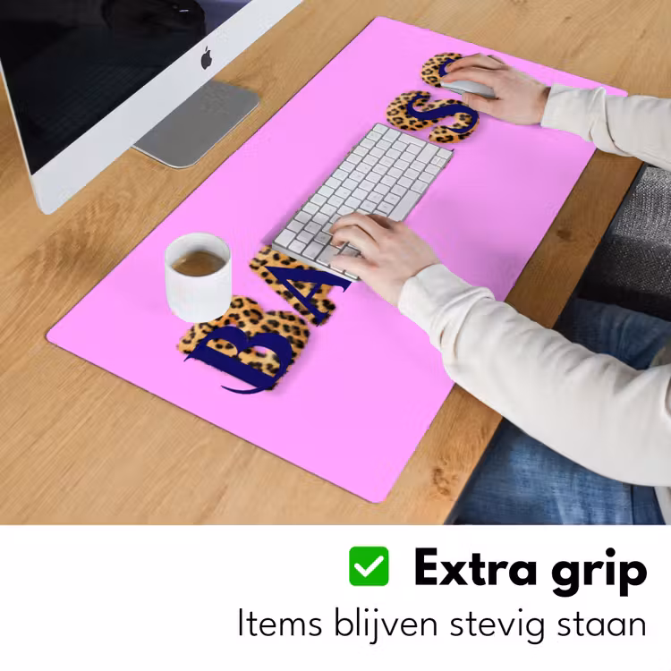 Bureau onderlegger - Felroze - Badass - Panterprint - Schaduw — 6