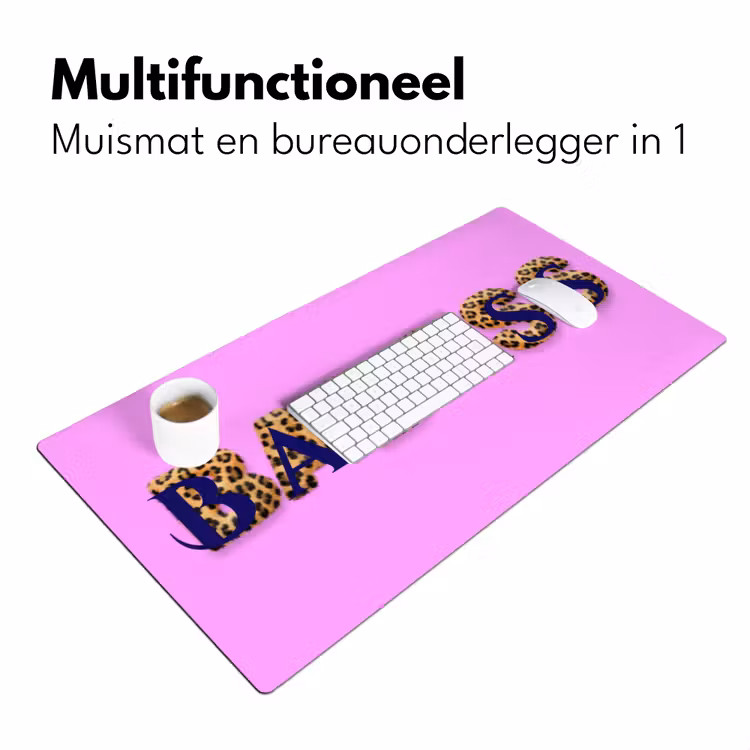 Bureau onderlegger - Felroze - Badass - Panterprint - Schaduw — 7