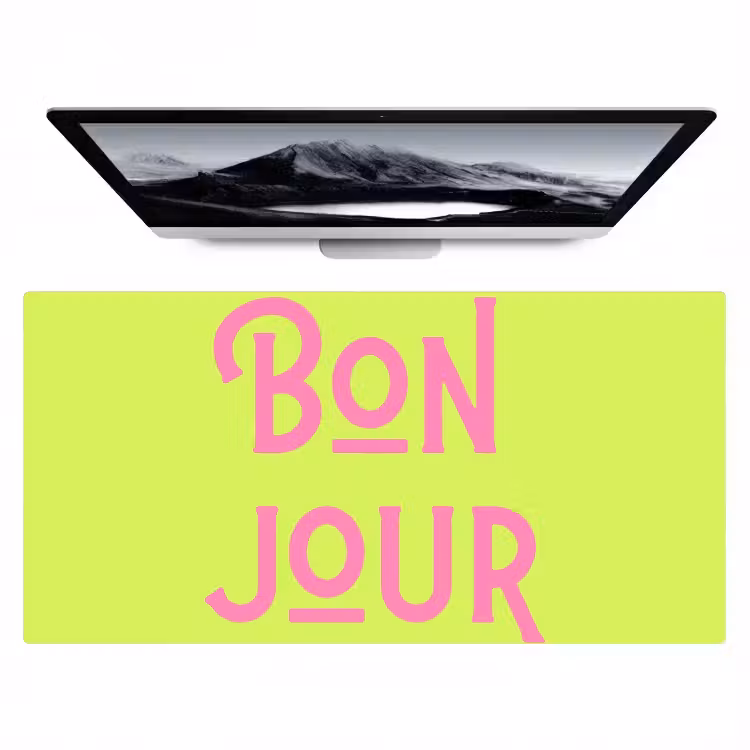 Bureau onderlegger - Groen - Roze bonjour - art-deco — 1