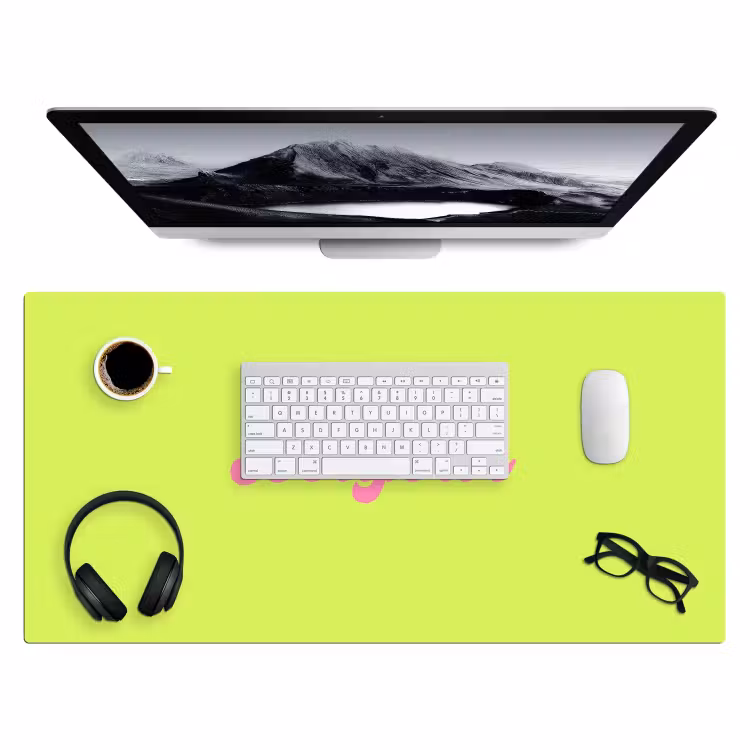 Bureau onderlegger - Groen - Roze bonjour - Retro — 4
