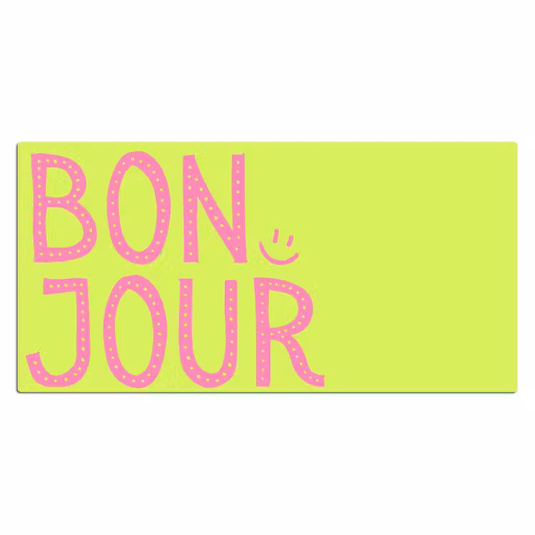 Bureau onderlegger - Groen - Smiley - Bonjour - Roze — 2