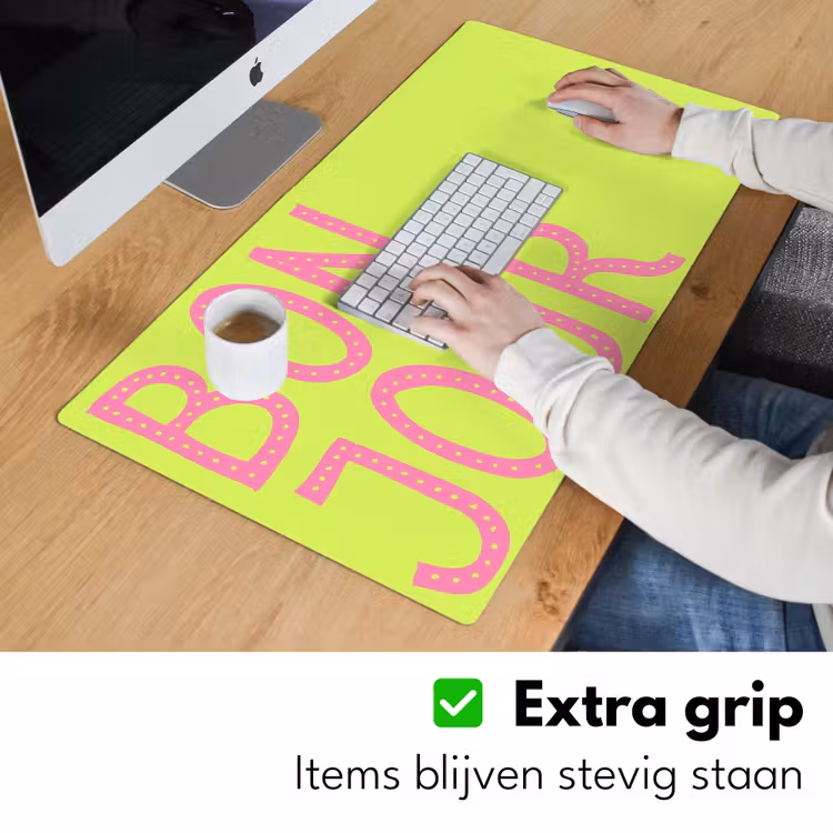 Bureau onderlegger - Groen - Smiley - Bonjour - Roze — 6