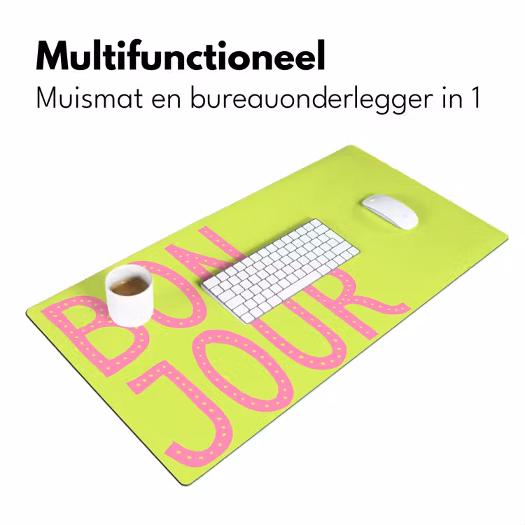 Bureau onderlegger - Groen - Smiley - Bonjour - Roze — 7