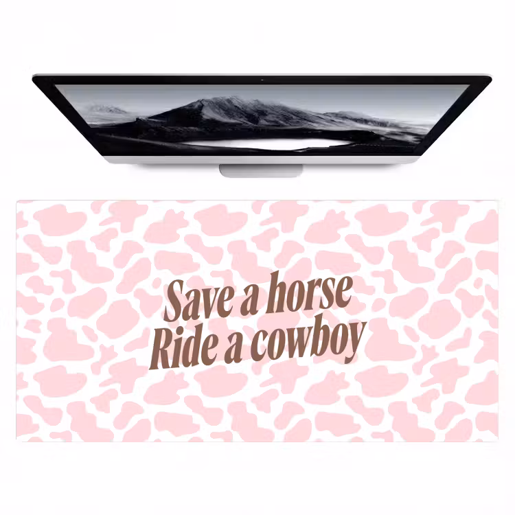 Bureau onderlegger - Koeienprint - Roze - Cowboy - Horse — 1