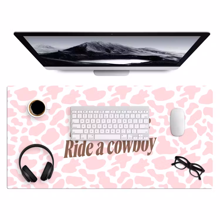 Bureau onderlegger - Koeienprint - Roze - Cowboy - Horse — 4