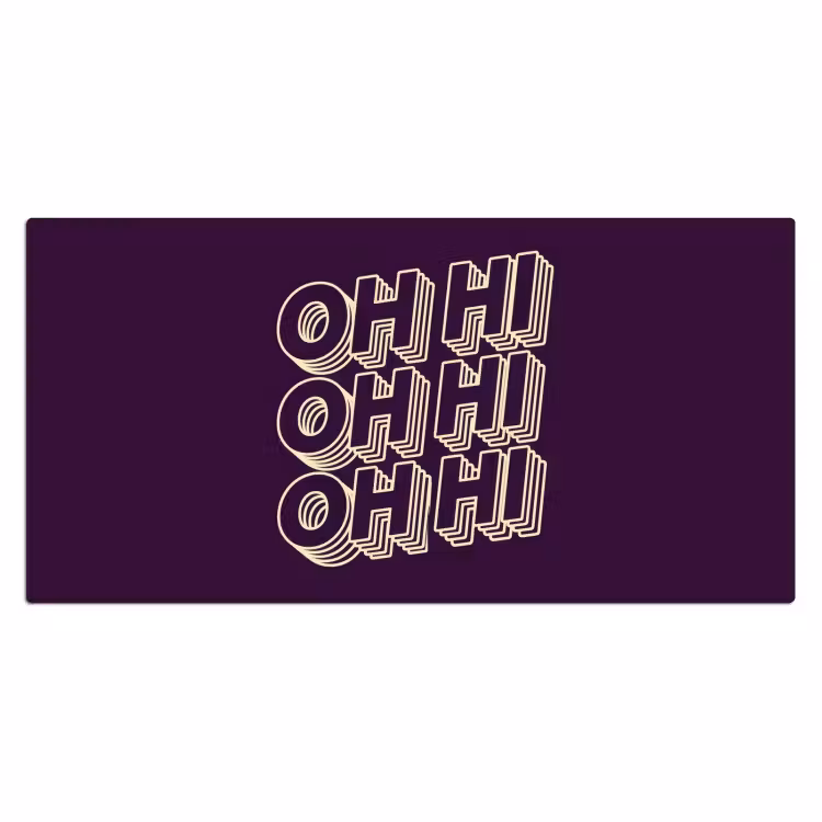 Bureau onderlegger - Oh hi - Paars - 3D — 2