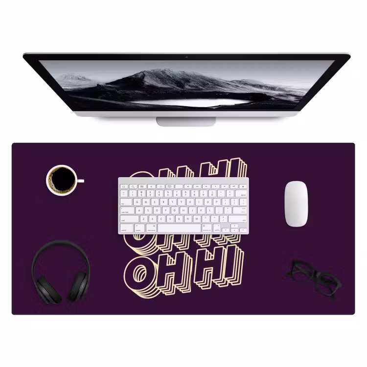 Bureau onderlegger - Oh hi - Paars - 3D — 4