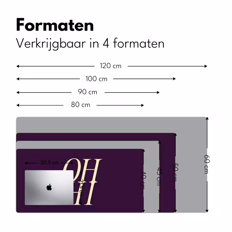 Bureau onderlegger - Oh hi - Paars - Minimalistisch — 8