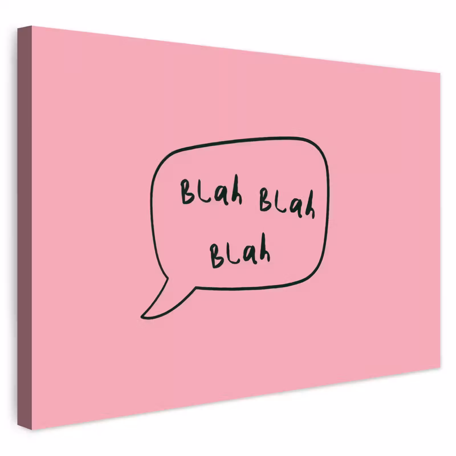 Buiten canvas - Tekstwolkje - BLAH BLAH BLAH - Roze — 1
