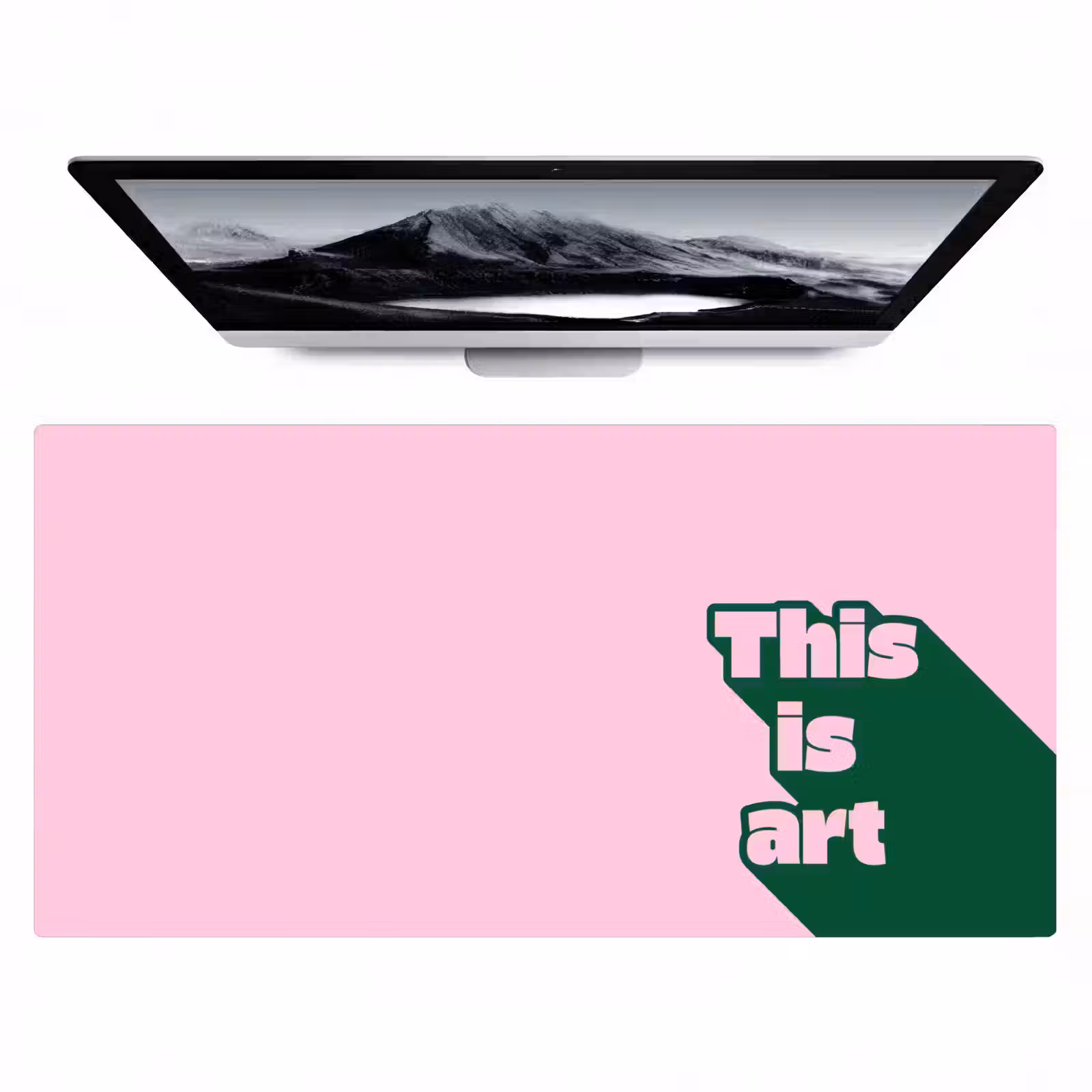 Bureau onderlegger - Groen - Teskt - This is art - Roze — 1