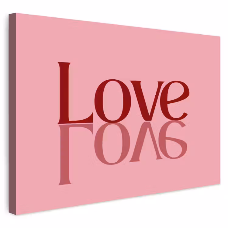 Buiten canvas - Love - Roze - Spiegeling — 1