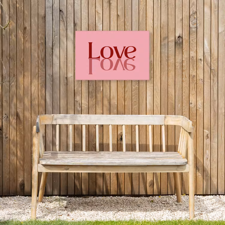Buiten canvas - Love - Roze - Spiegeling — 3