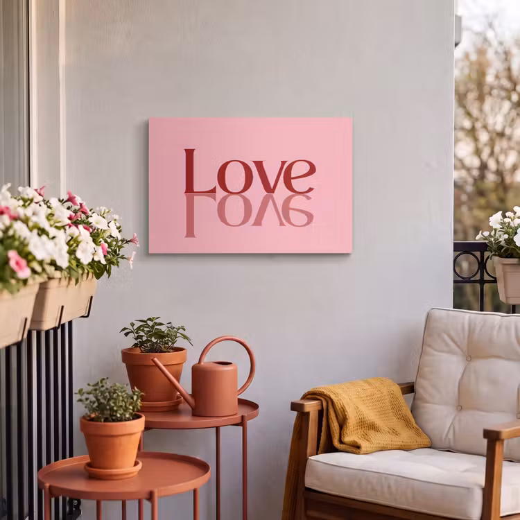 Buiten canvas - Love - Roze - Spiegeling — 4
