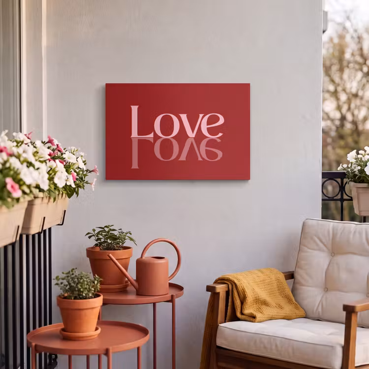 Buiten canvas - Love - Spiegeling - Rood — 4