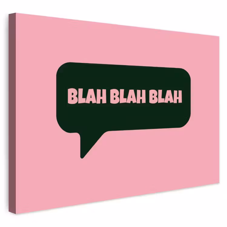 Buiten canvas - Roze - Tekstwolk - Groen - BLAH BLAH BLAH — 1