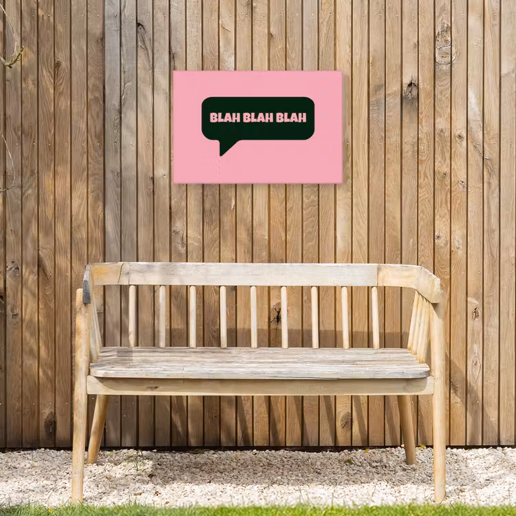 Buiten canvas - Roze - Tekstwolk - Groen - BLAH BLAH BLAH — 3