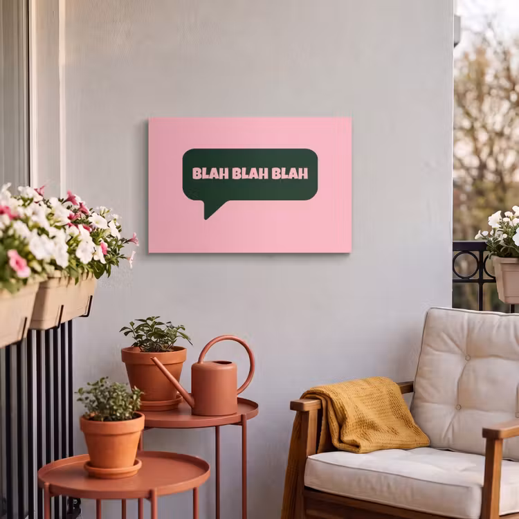 Buiten canvas - Roze - Tekstwolk - Groen - BLAH BLAH BLAH — 4