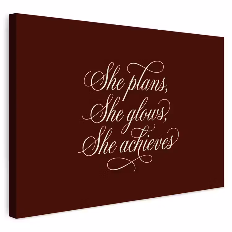 Buiten canvas - She plans she glows she achieves - Rood - Cursief — 1