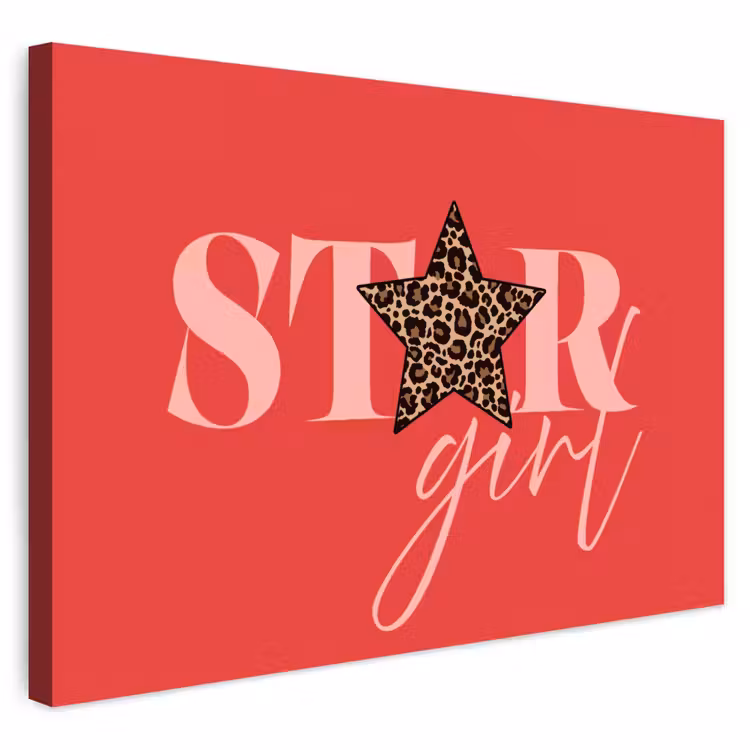 Buiten canvas - Star girl - Rood - Panter - Ster — 1