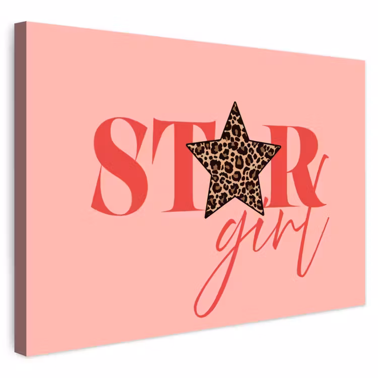 Buiten canvas - Star girl - Roze - Panter - Ster — 1