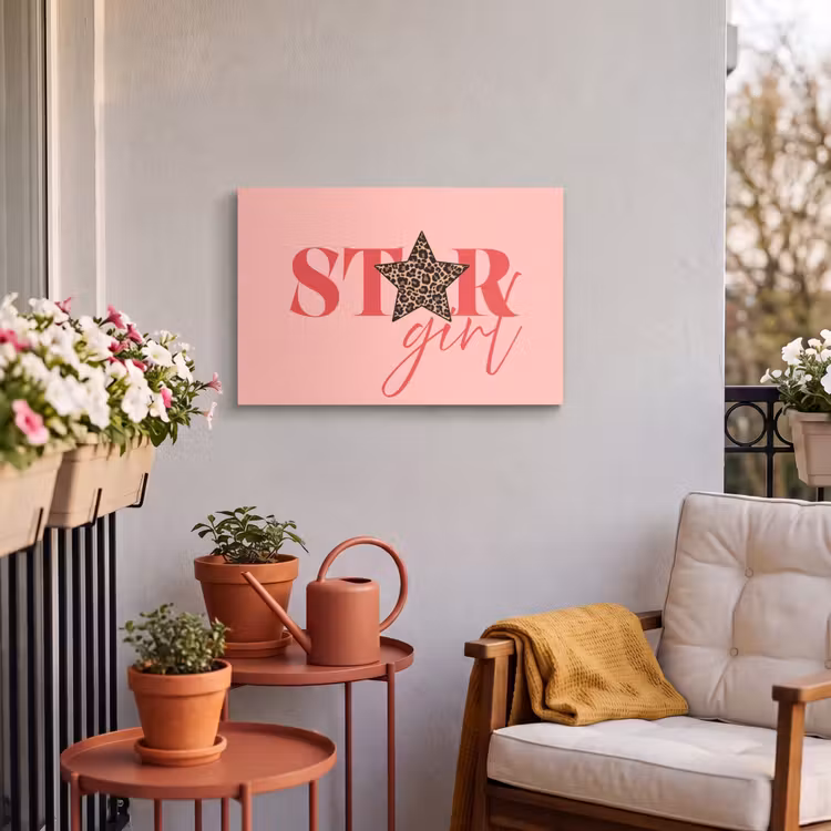 Buiten canvas - Star girl - Roze - Panter - Ster — 4