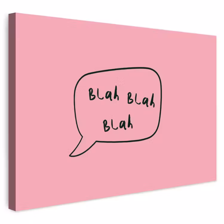 Buiten canvas - Tekstwolkje - BLAH BLAH BLAH - Roze — 1