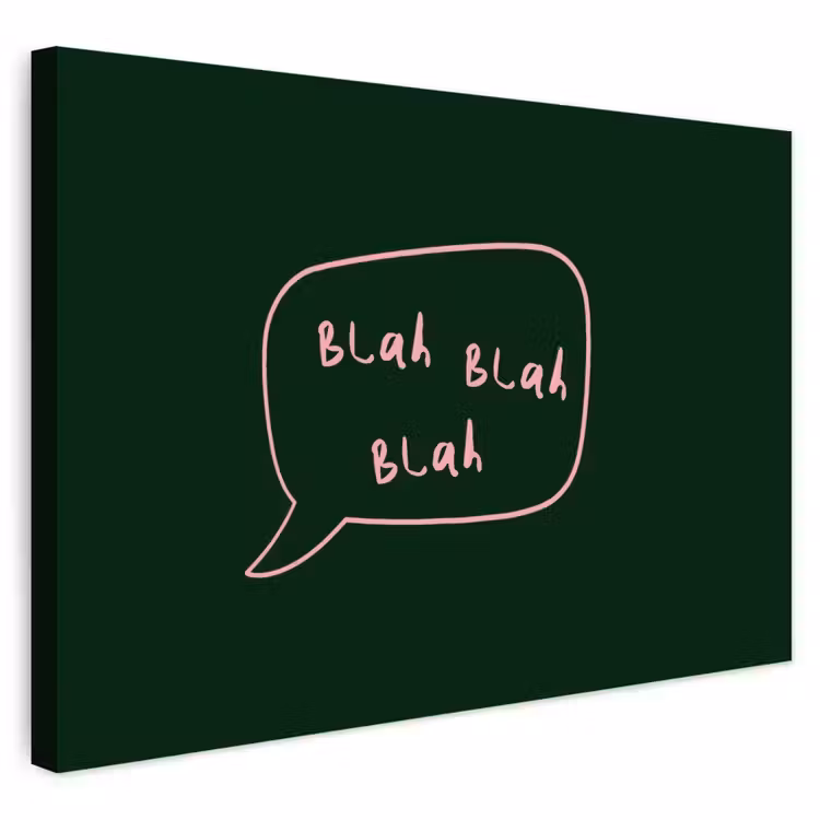 Buiten canvas - Tekstwolkje - Donkergroen - BLAH BLAH BLAH — 1