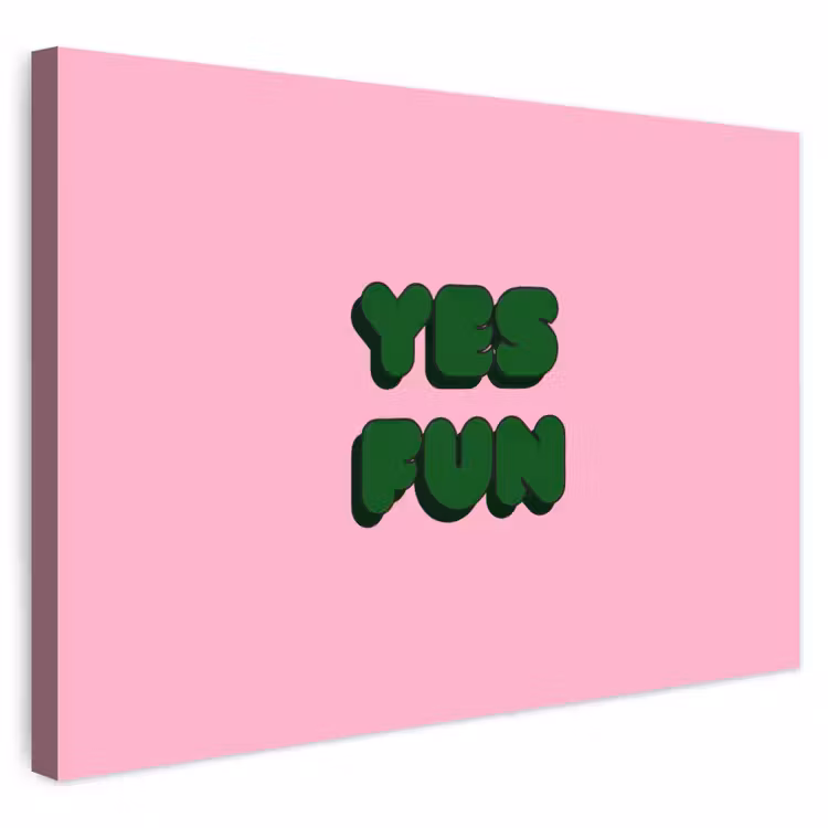 Buiten canvas - Yes fun - Groen - Roze — 1