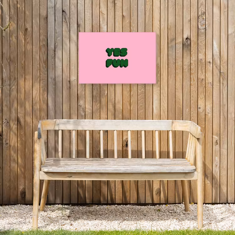 Buiten canvas - Yes fun - Groen - Roze — 3