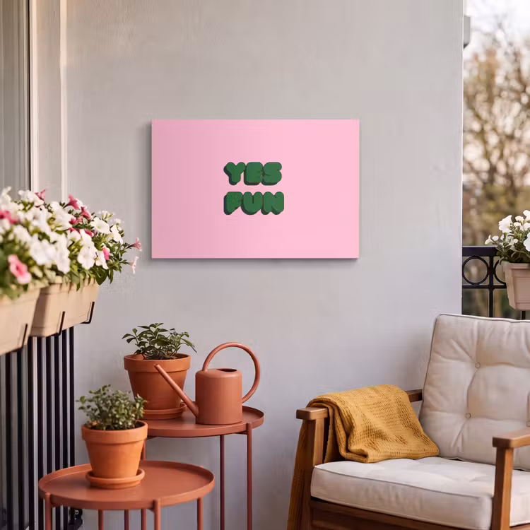 Buiten canvas - Yes fun - Groen - Roze — 4
