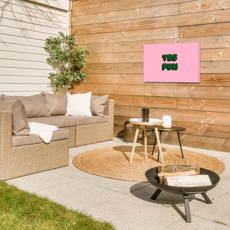 Buiten canvas - Yes fun - Groen - Roze — 5