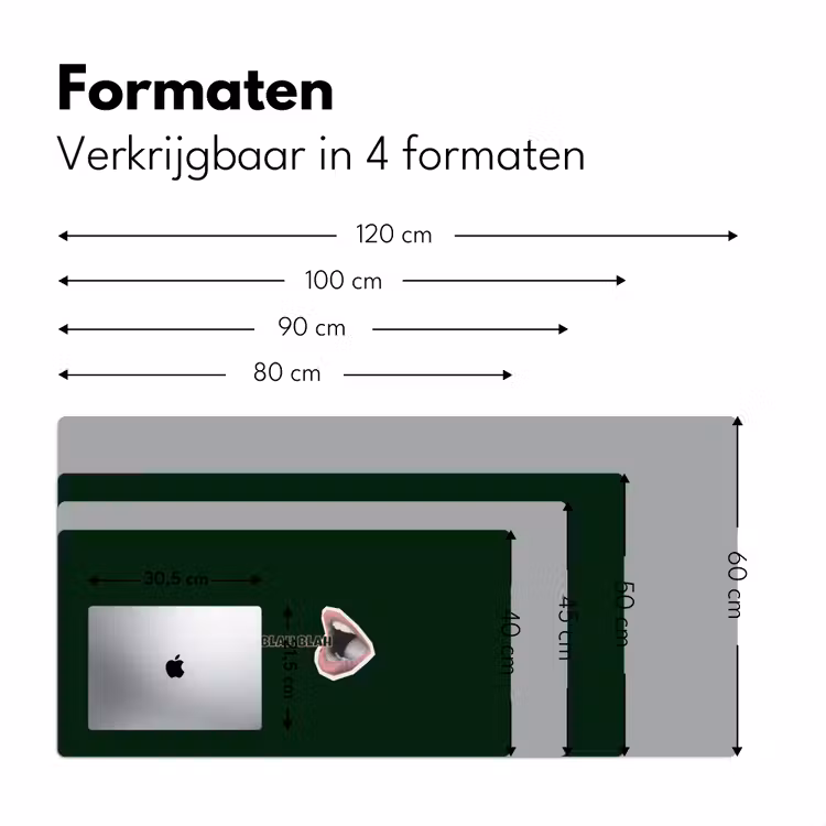 Bureau onderlegger - BLAH BLAH BLAH - Mond - Groen — 8