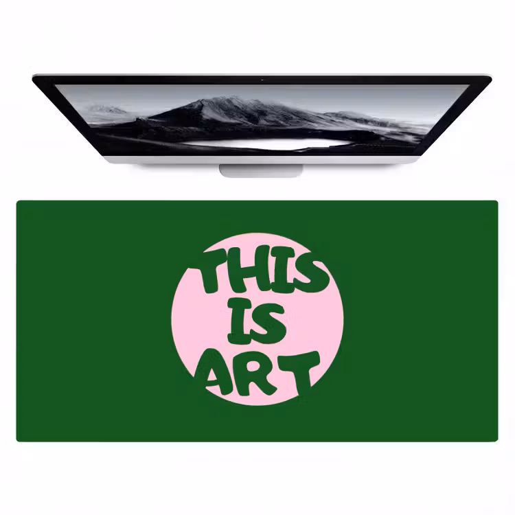 Bureau onderlegger - Cirkel - Roze - Tekst - Art — 1