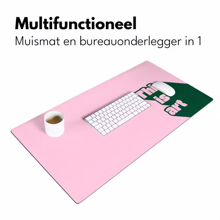 Bureau onderlegger - Groen - Teskt - This is art - Roze — 7