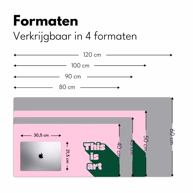 Bureau onderlegger - Groen - Teskt - This is art - Roze — 8