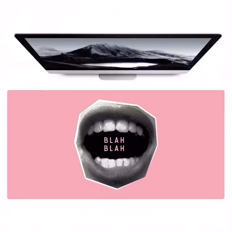 Bureau onderlegger - Mond - BLAH BLAH - Roze — 1