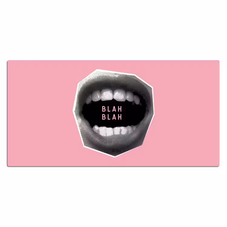 Bureau onderlegger - Mond - BLAH BLAH - Roze — 2