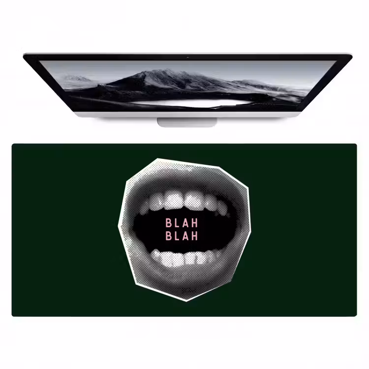 Bureau onderlegger - Mond - Groen - Illustratie - BLAH BLAH — 1