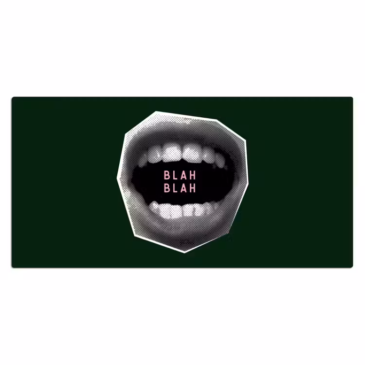Bureau onderlegger - Mond - Groen - Illustratie - BLAH BLAH — 2