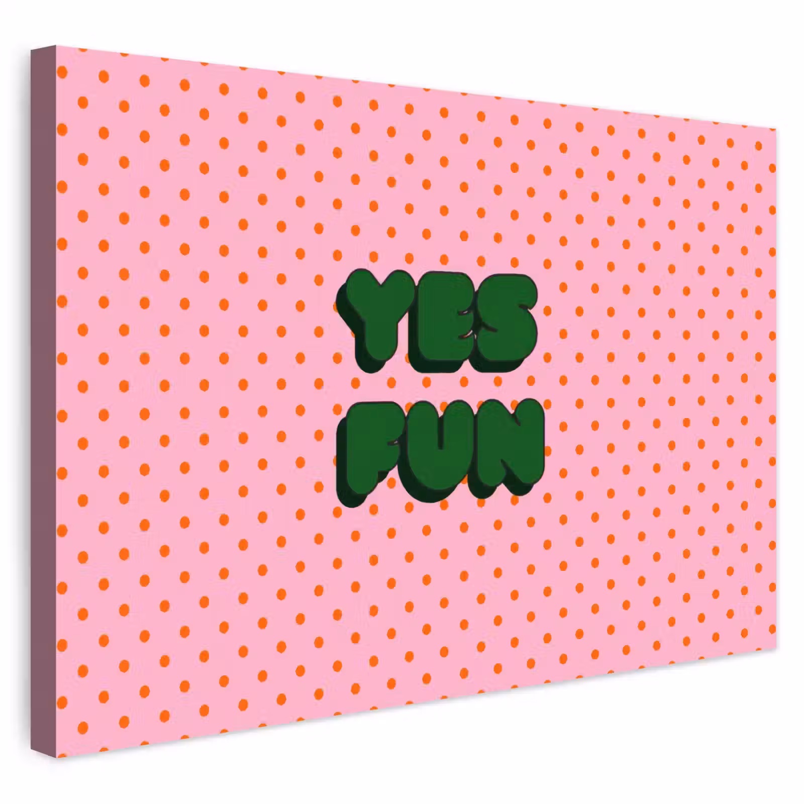 Buiten canvas - Yes fun - Groen - Roze - Stippen — 1