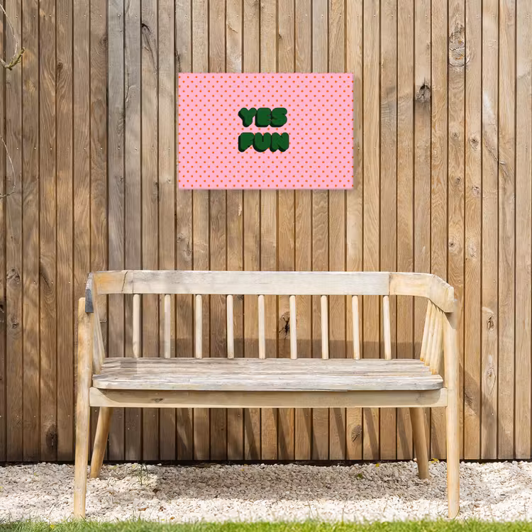 Buiten canvas - Yes fun - Groen - Roze - Stippen — 3