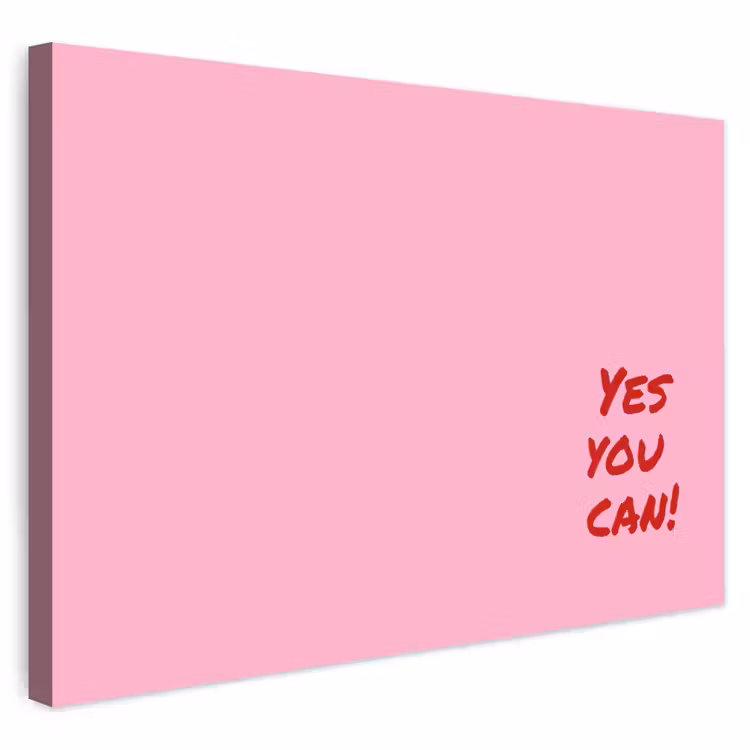 Buiten canvas - Yes you can do it - Rood - Roze — 1