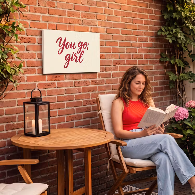 Buiten canvas - you go girl - Rood - Wit — 2