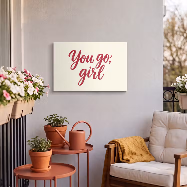 Buiten canvas - you go girl - Rood - Wit — 4