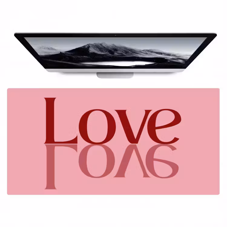 Bureau onderlegger - Love - Roze - Spiegeling — 1