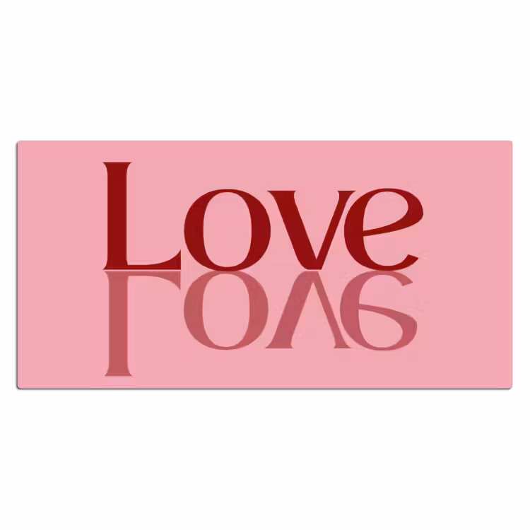 Bureau onderlegger - Love - Roze - Spiegeling — 2