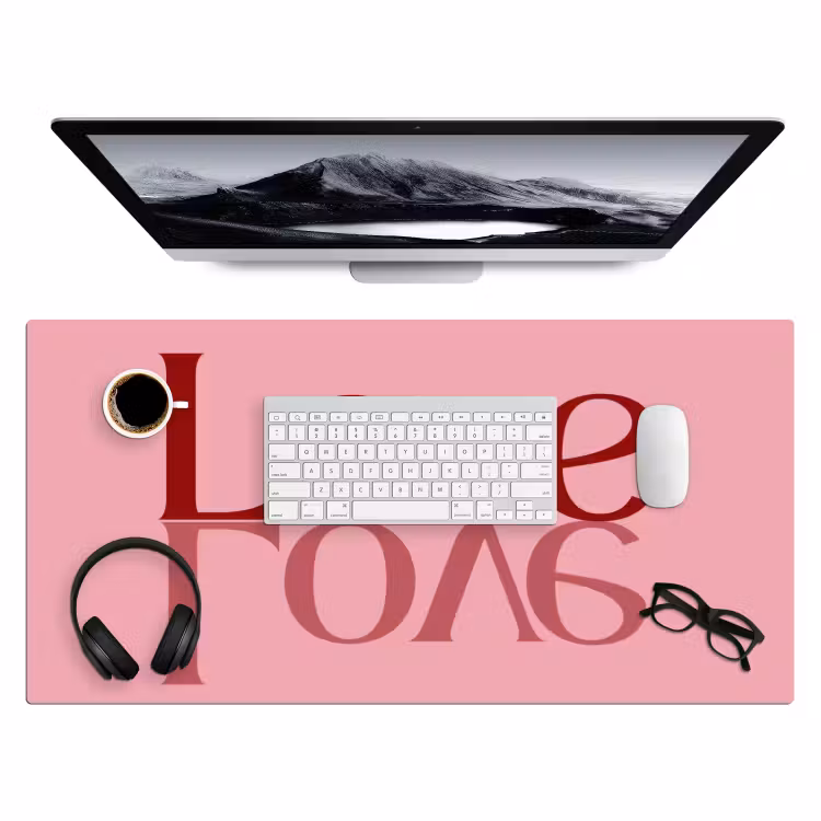 Bureau onderlegger - Love - Roze - Spiegeling — 4