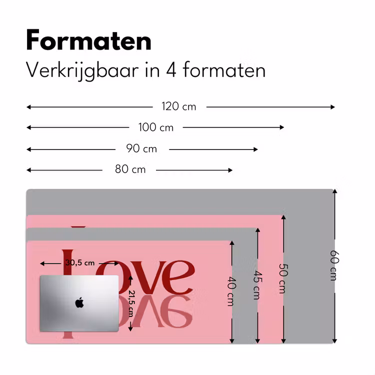 Bureau onderlegger - Love - Roze - Spiegeling — 8