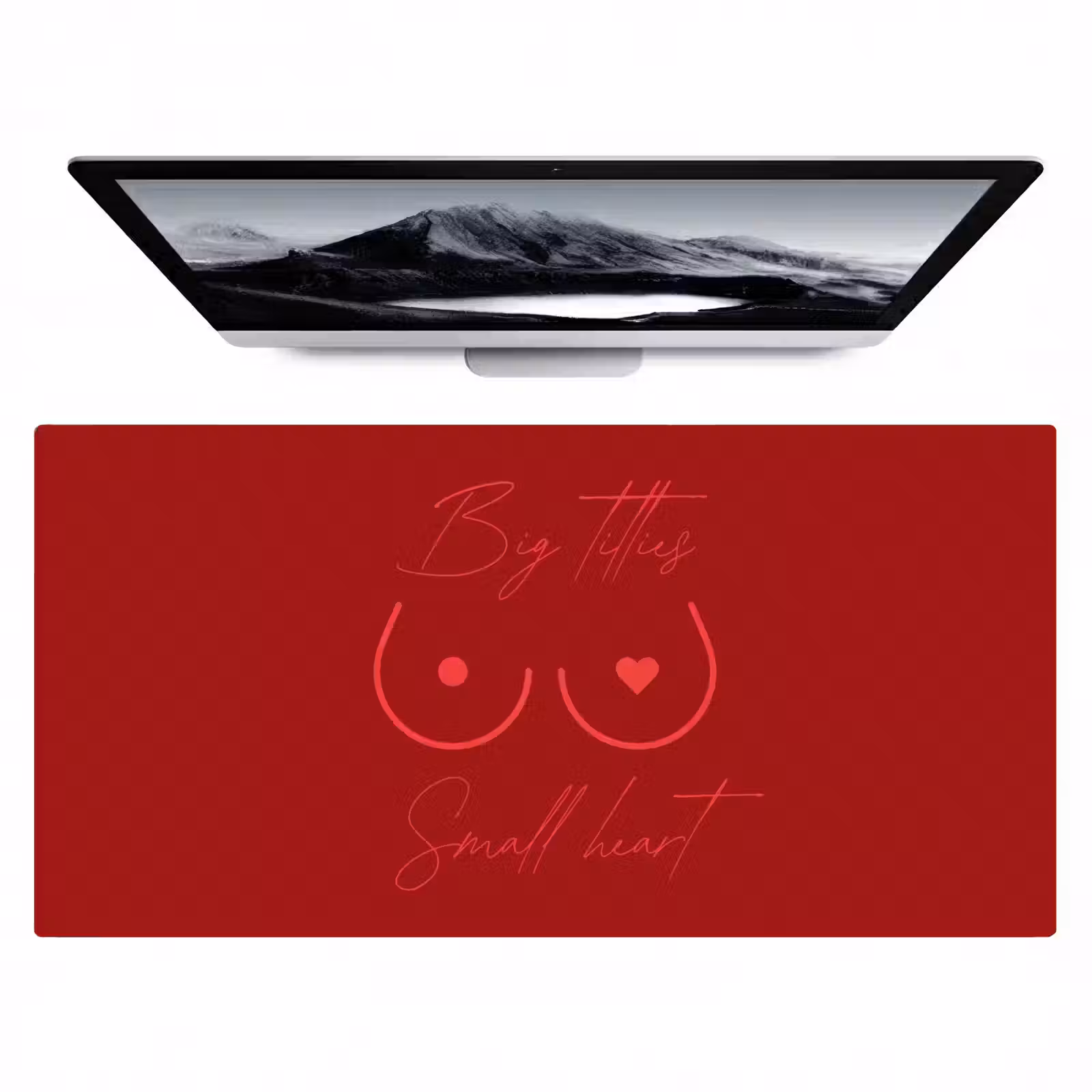 Bureau onderlegger - Big titties small heart - Rood - Hart — 1