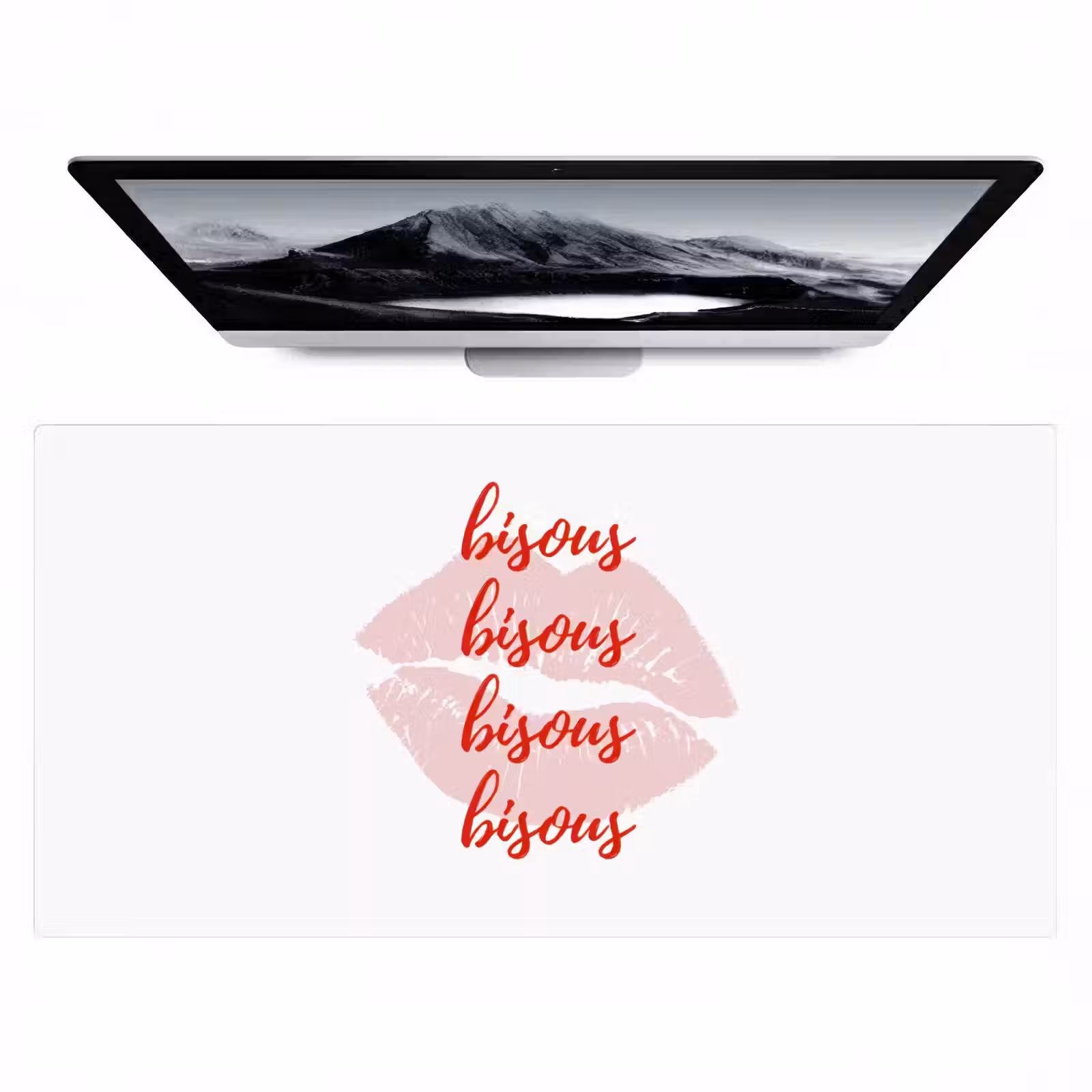 Bureau onderlegger - Bisous - Lip - Wit - Rood — 1